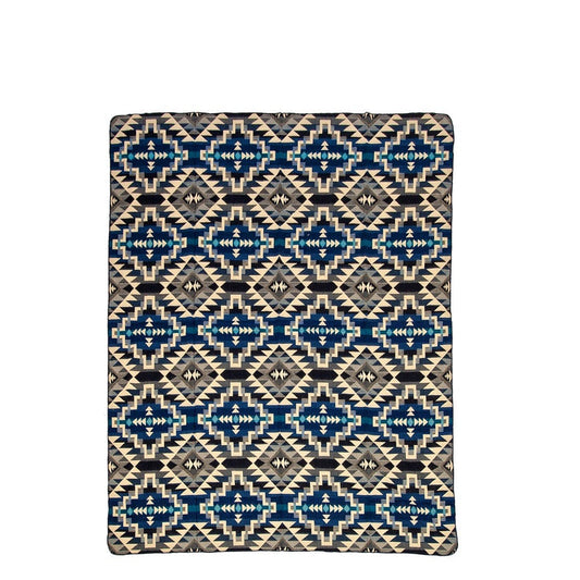Authentische Chimborazo Decke aus Alpaka Wolle - 110 x 205 cm - Blau - Vandeley