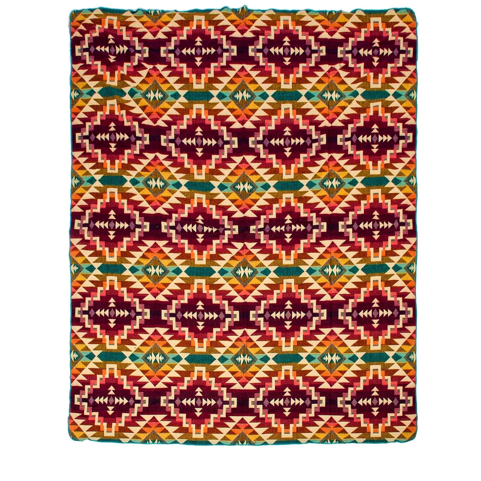 Authentische Chimborazo Decke aus Alpaka Wolle - 195 x 235 cm - Pinker Mix - Vandeley