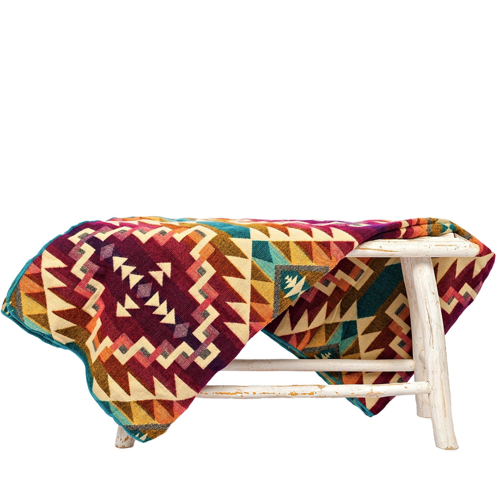 Authentische Chimborazo Decke aus Alpaka Wolle - 195 x 235 cm - Warmer, bunter Mix - Vandeley