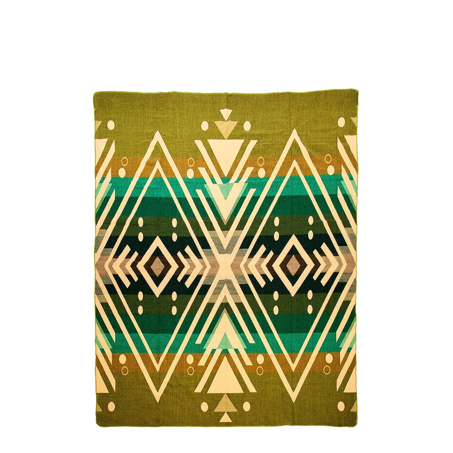 Authentische Imbabura Decke aus grüner Alpaka Wolle - 110 x 205 cm - Vandeley