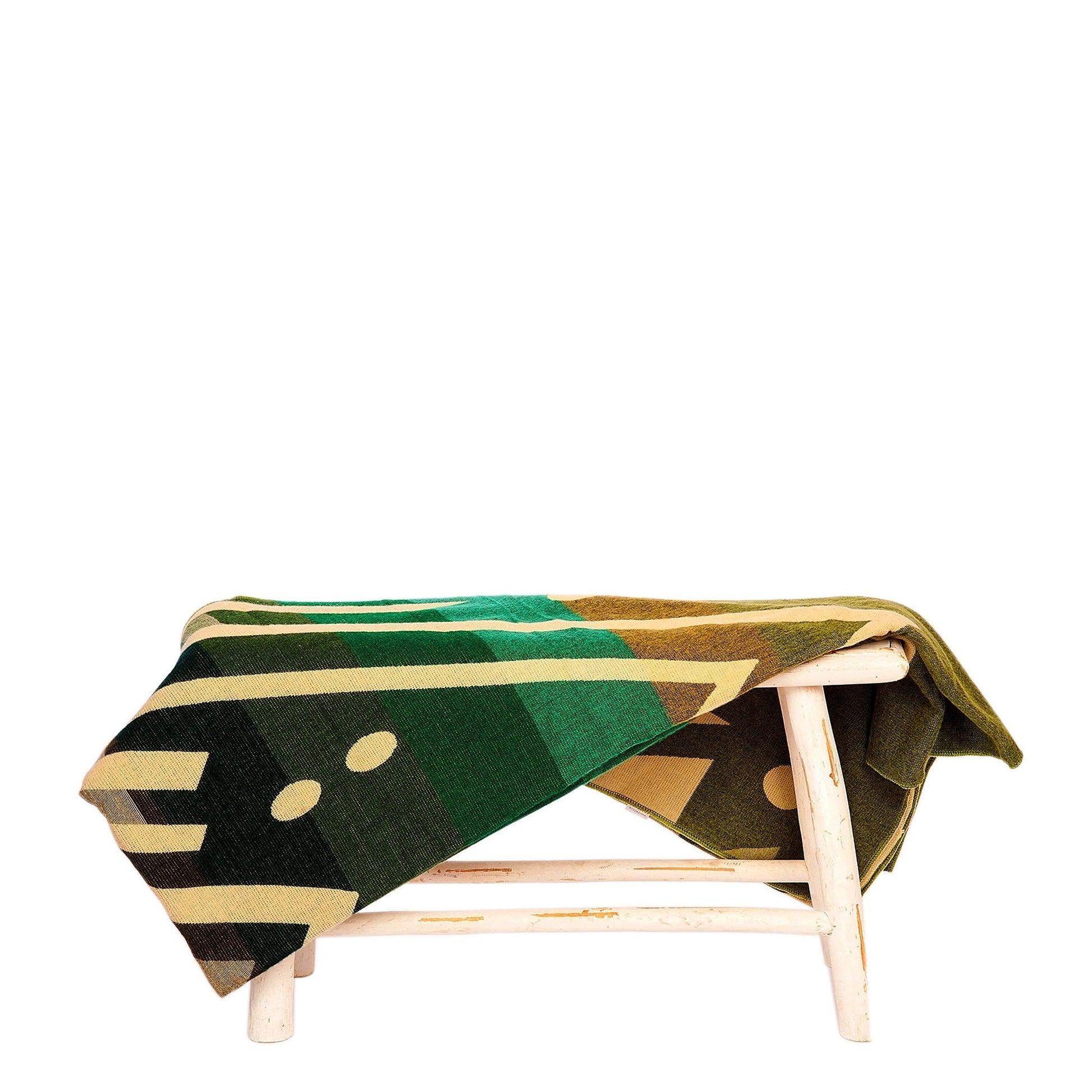Authentische Imbabura Decke aus grüner Alpaka Wolle - 110 x 205 cm - Vandeley