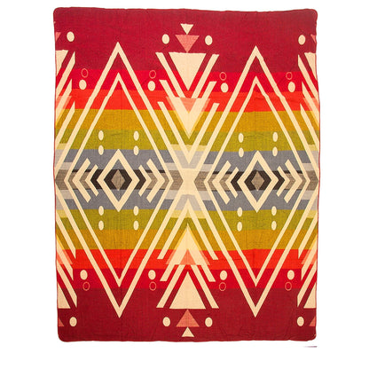 Authentische Imbabura Decke aus roter Alpaka Wolle - 195 x 235 cm - Vandeley