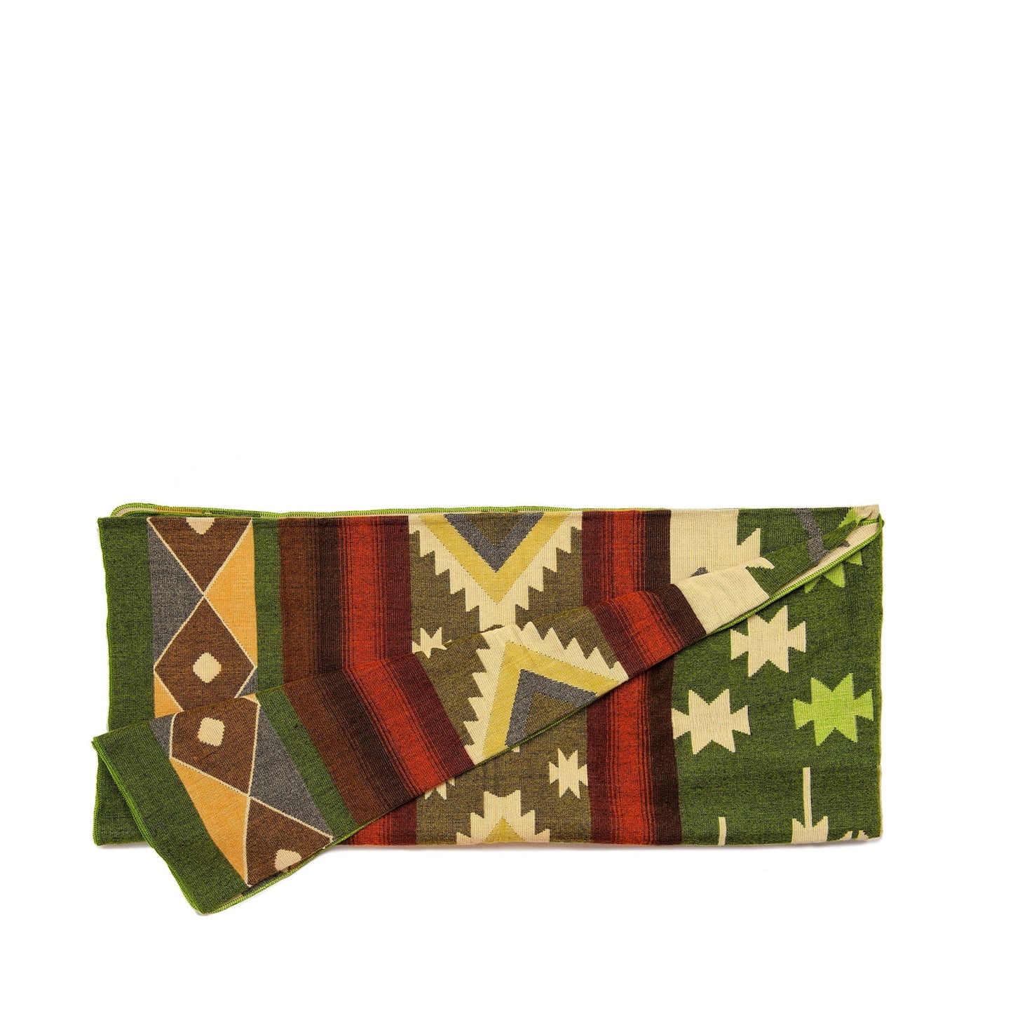 Authentische Quilotoa Decke aus grüner Alpaka Wolle - 110 x 205 cm - Vandeley
