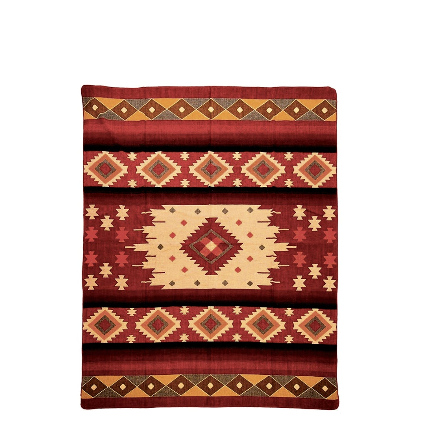 Authentische Quilotoa Decke aus roter Alpaka Wolle - 110 x 205 cm - Vandeley