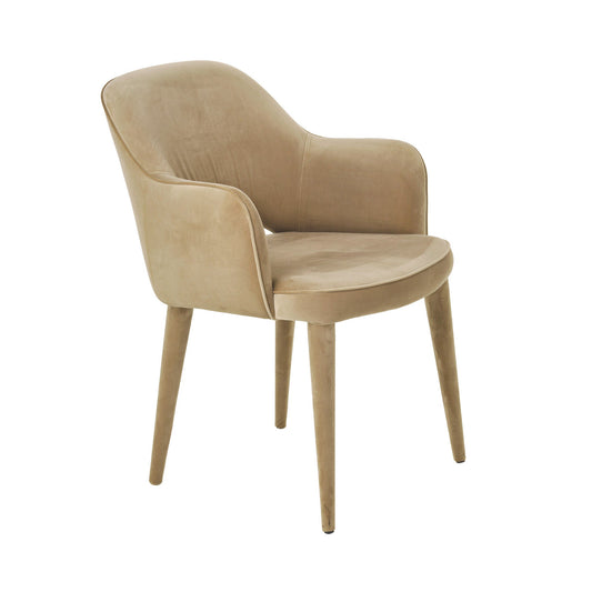 Gemütlicher Stuhl aus Samt - Beige - Vandeley