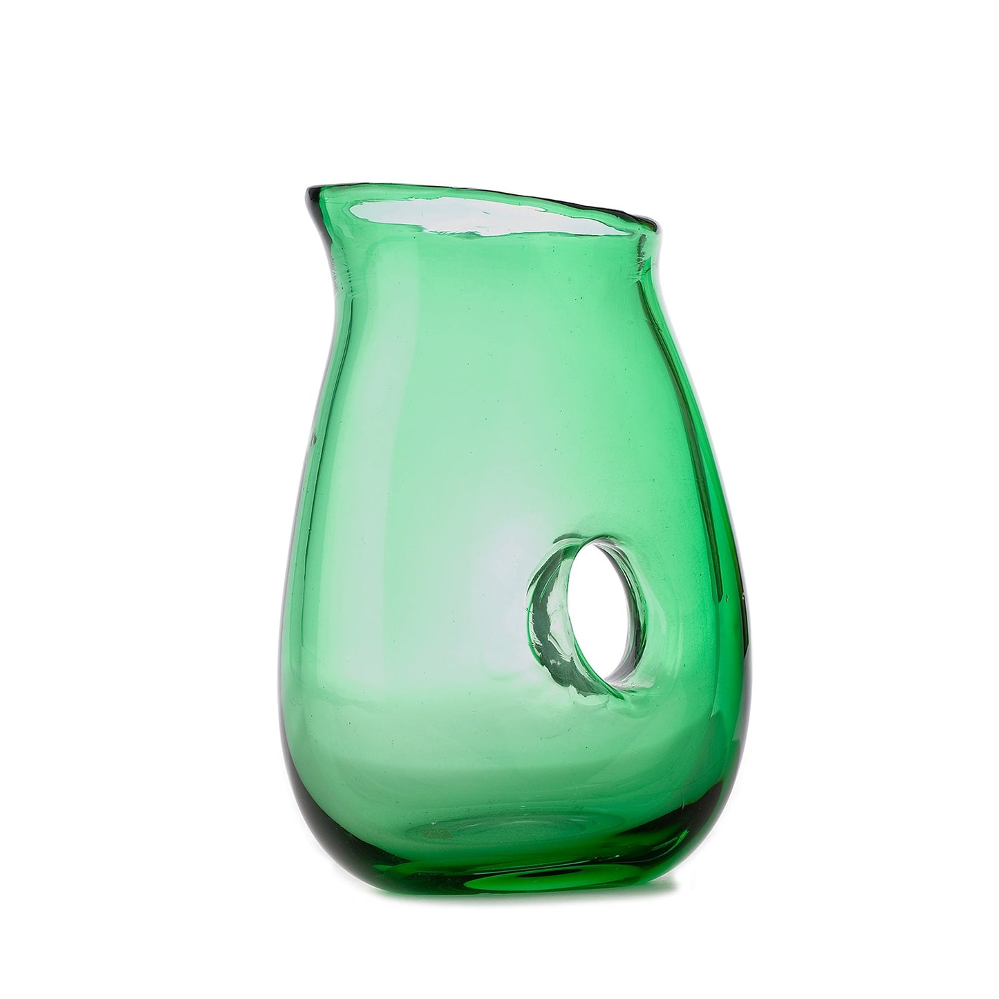 Glaskrug mit Loch - Grün - Vandeley