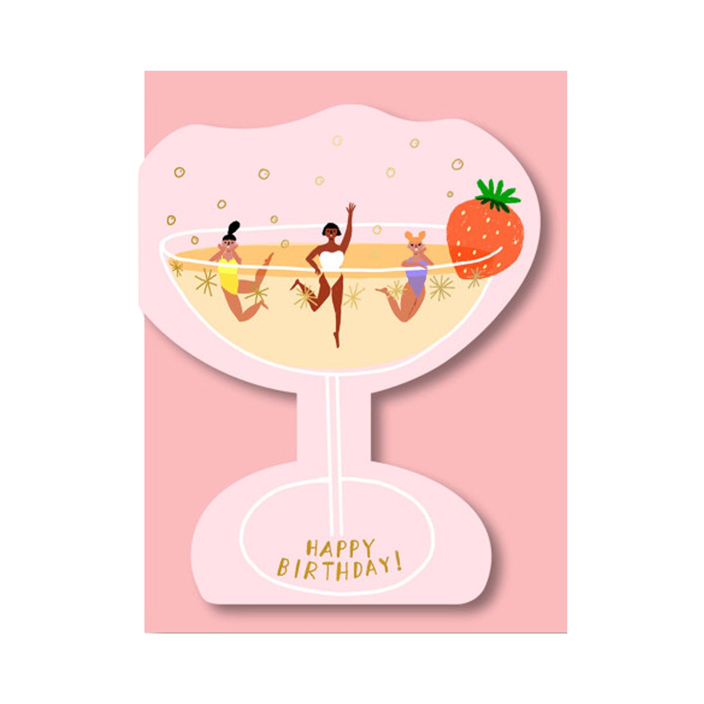 Grußkarte "Happy Birthday" Tanzen im Cocktailglas - Vandeley