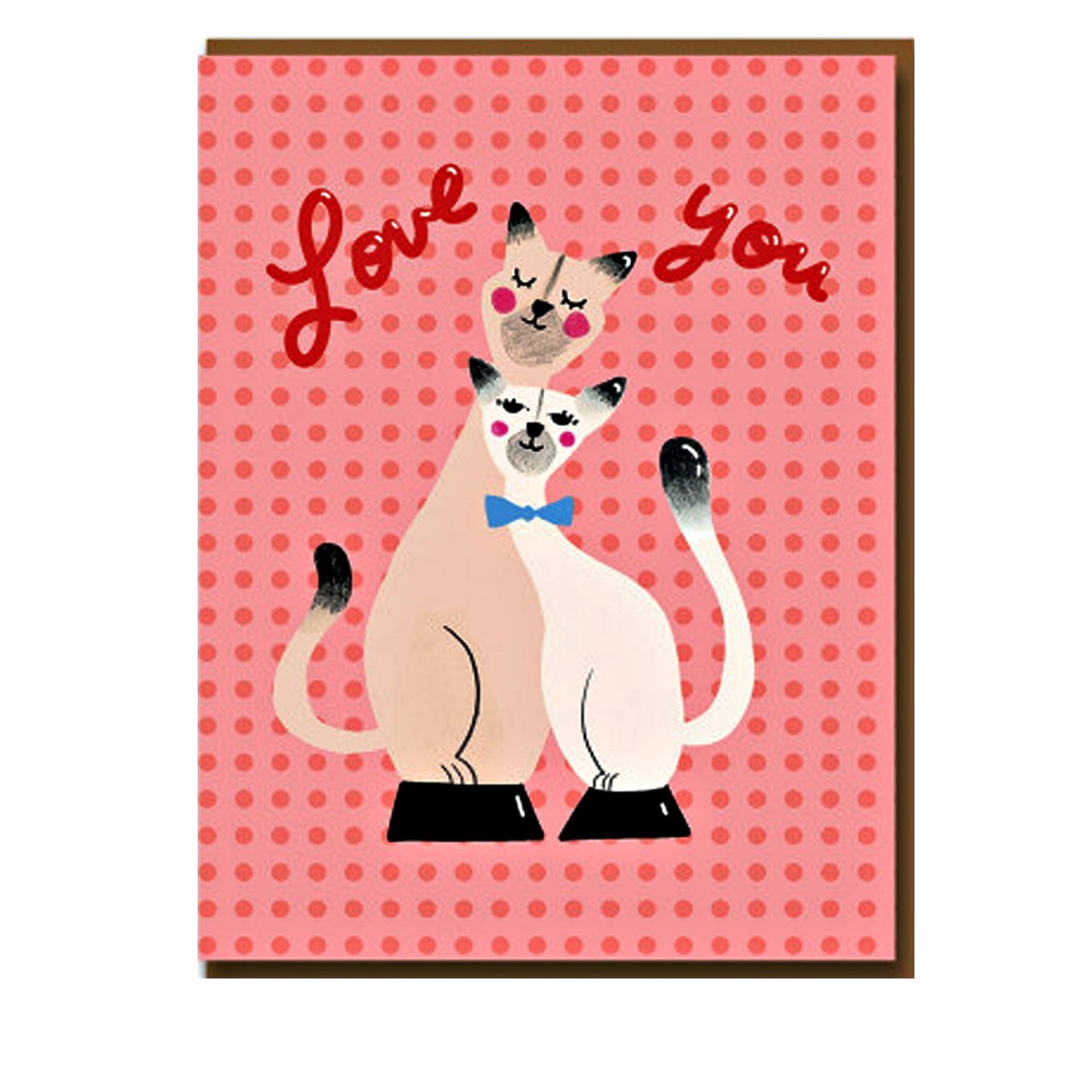 Grußkarte "Love You" mit zwei Katzen - Vandeley