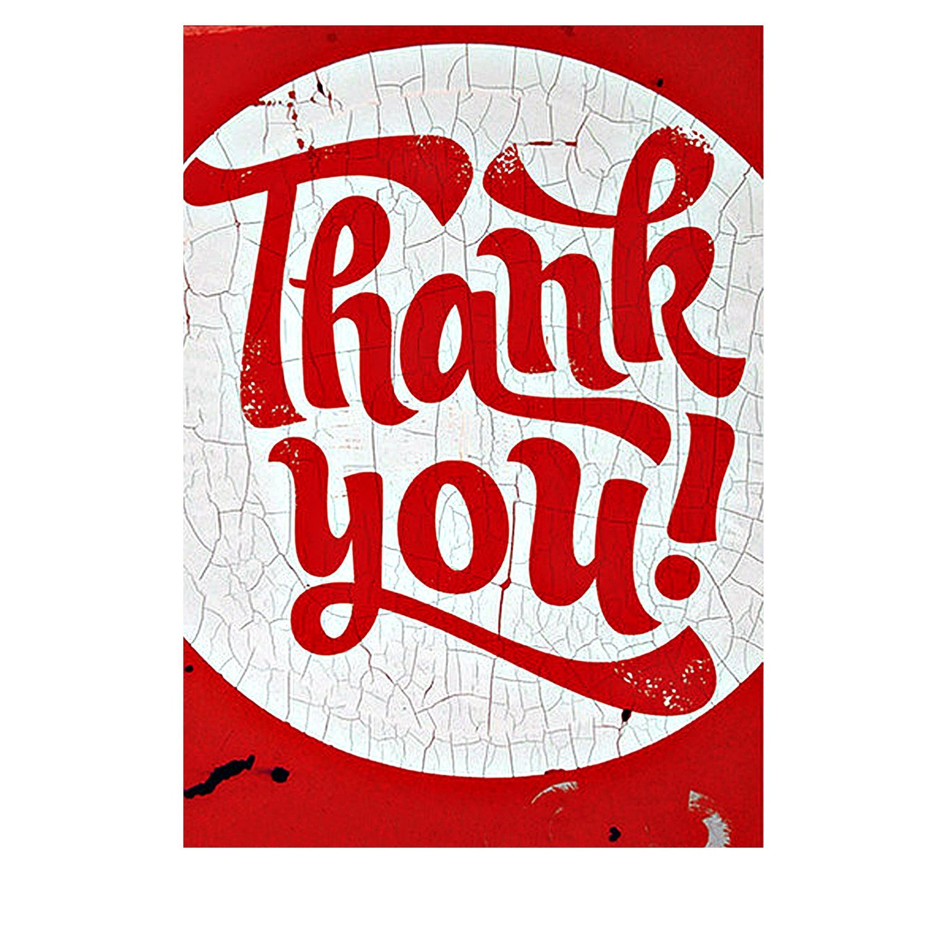 Grußkarte "Thank you" in Rot und Weiß - Vandeley