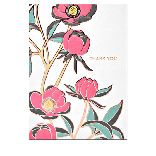 Grußkarte "Thank You" Rosa Blumen - Vandeley