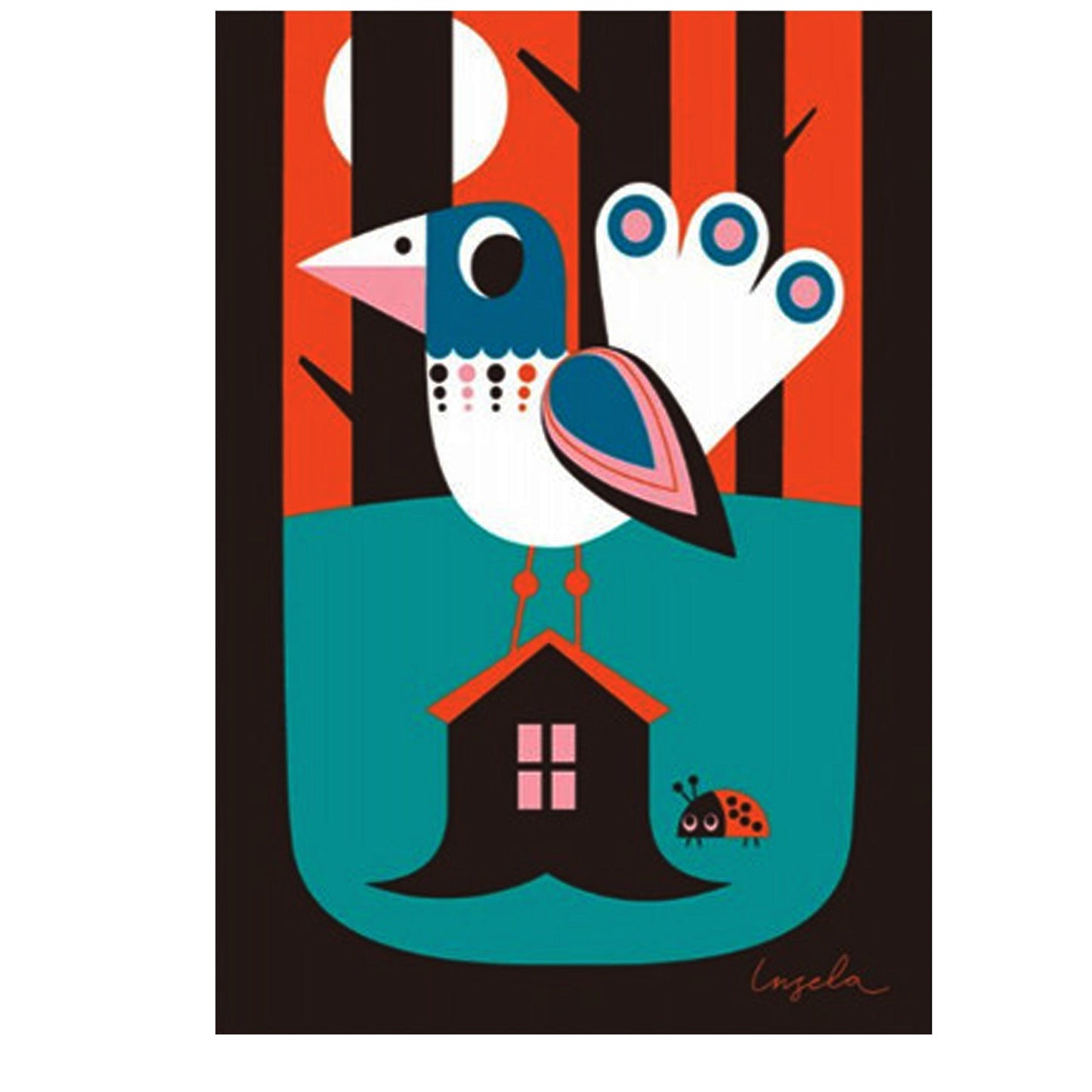 Grußkarte "Vogel auf Haus" - Vandeley