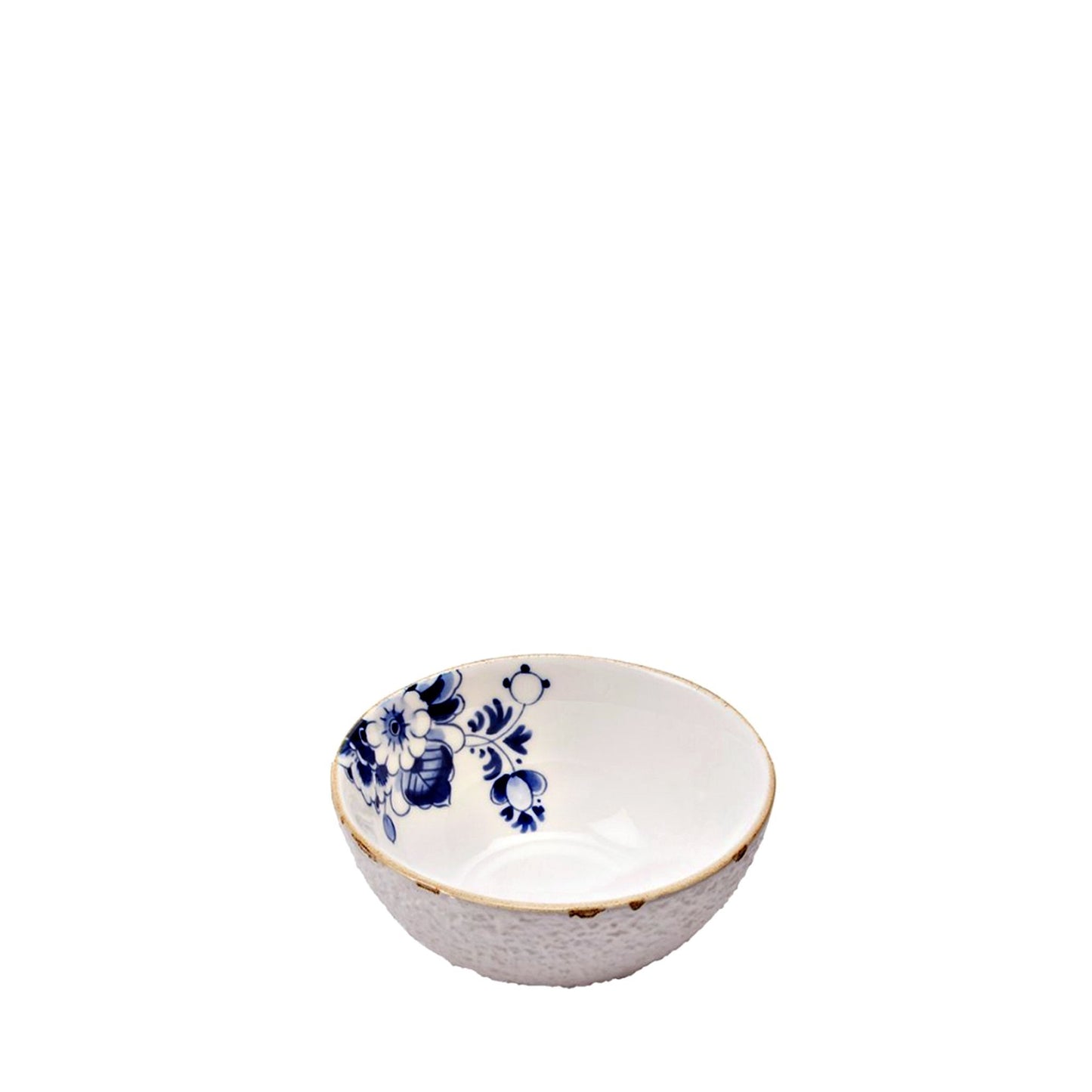 Kleine, weiße Schale mit blauem Blumenmuster - ø10 cm - Vandeley