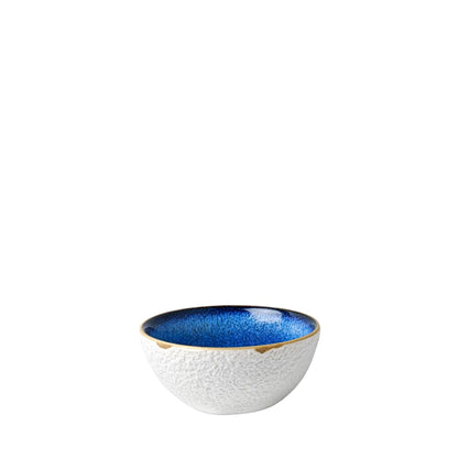 Kleine, weiße Schale mit blauem Innerem - ø10 cm - Vandeley