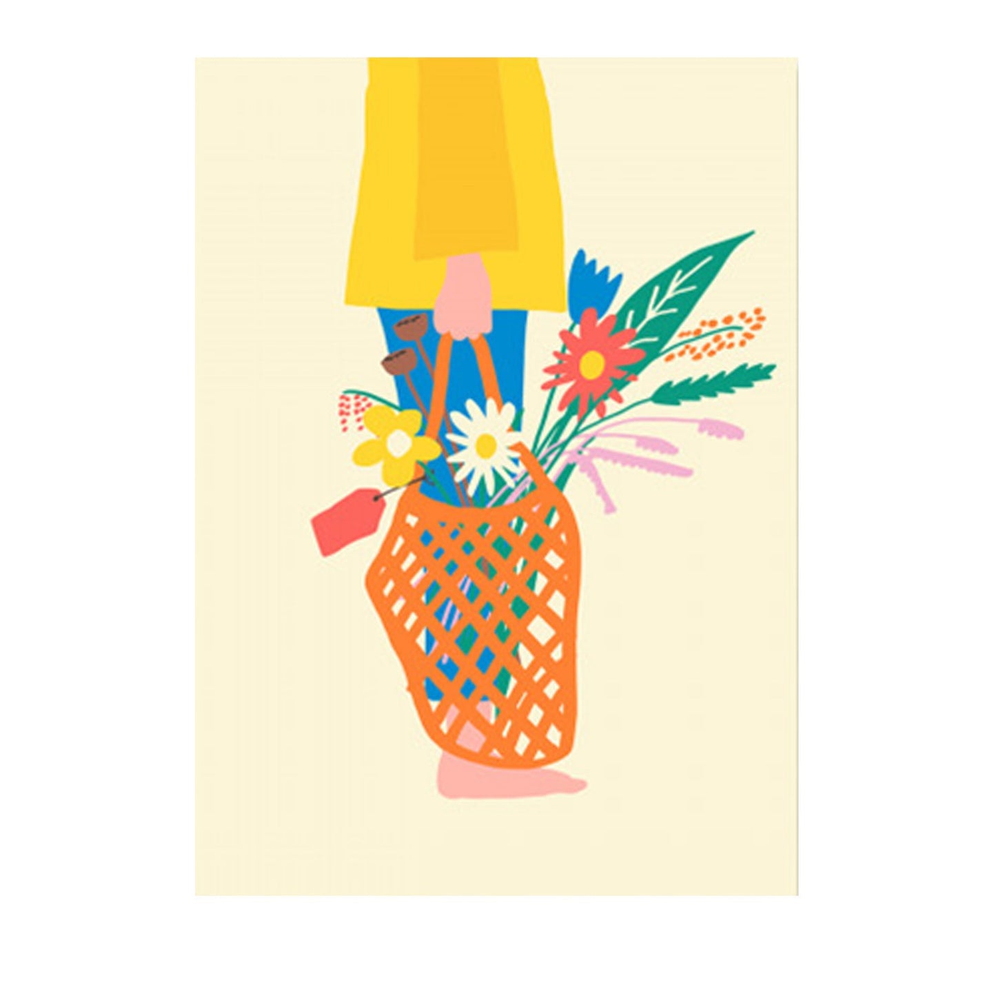 Postkarte "Einkaufstasche mit Blumen" - Vandeley