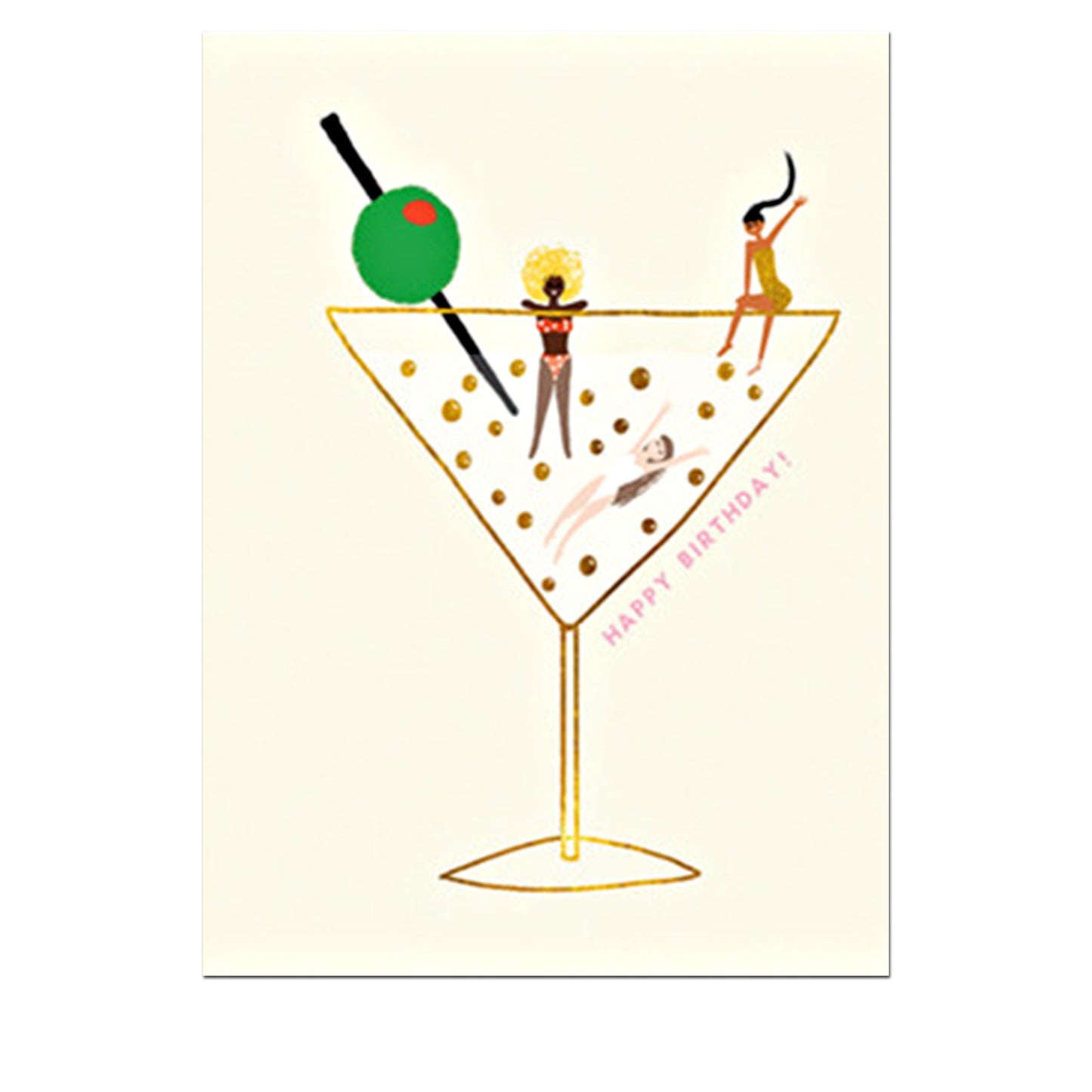 Postkarte "Happy Birthday mit Cocktail-Glas" - Vandeley