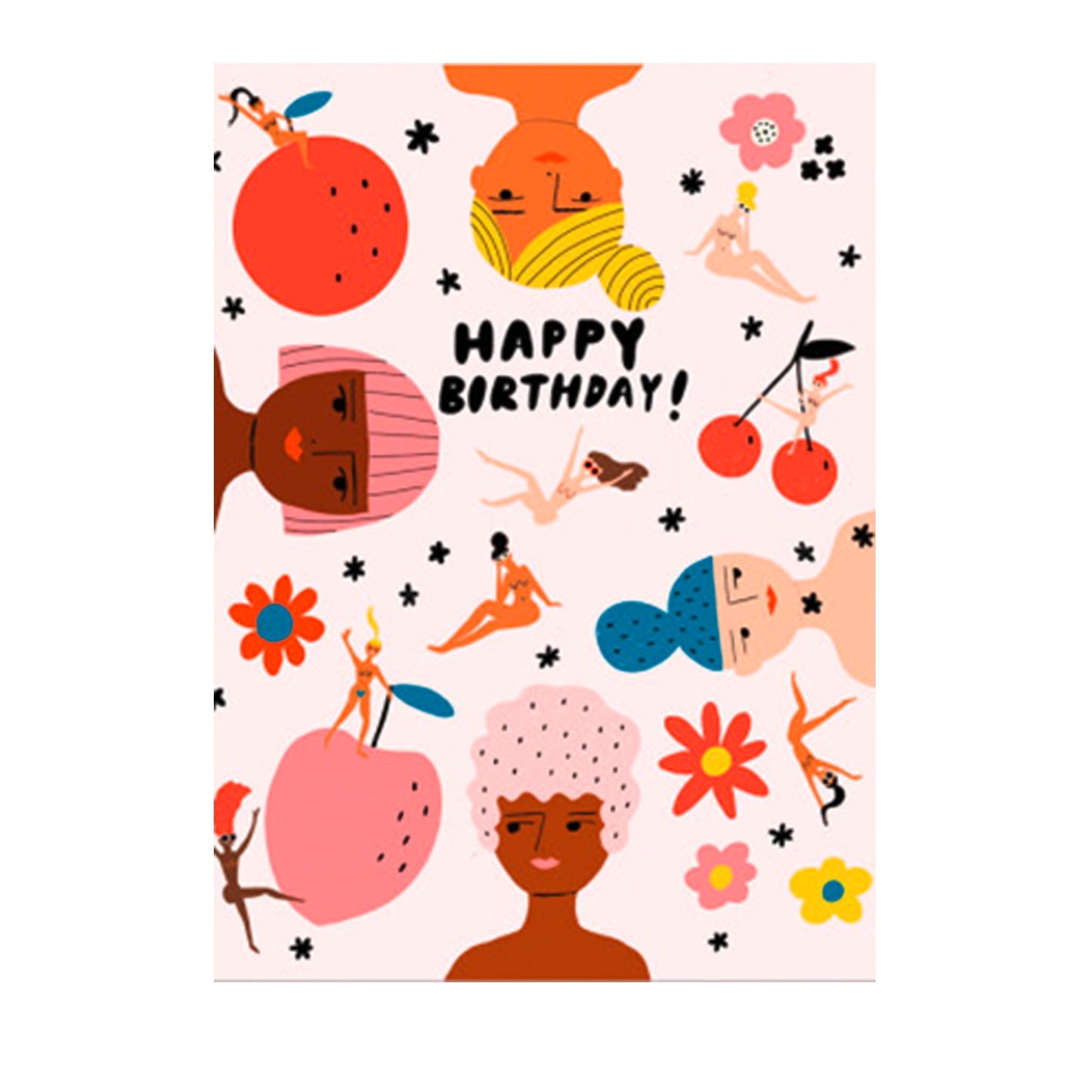 Postkarte "Happy Birthday mit vielen Gesichtern" - Vandeley
