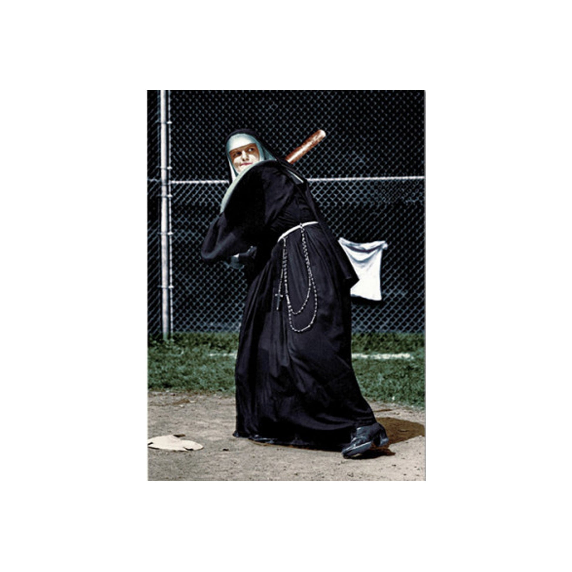 Postkarte "Nonne spielt Baseball" - Vandeley