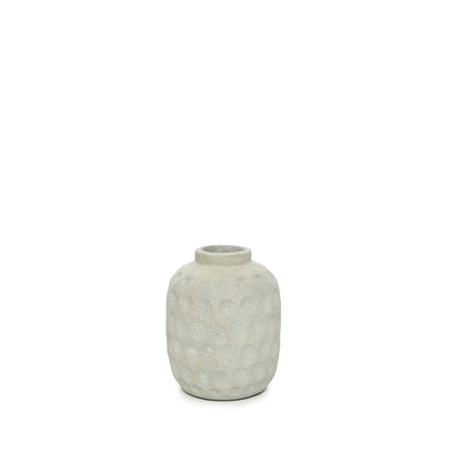 Schlichte Vase aus Beton mit Muster - 3 Größen und 2 Farben erhältlich - Vandeley