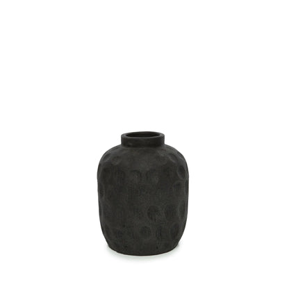 Schlichte Vase aus Beton mit Muster - 3 Größen und 2 Farben erhältlich - Vandeley