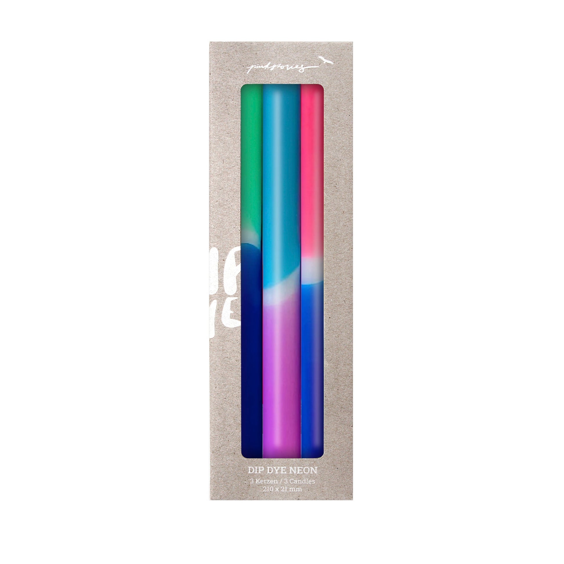 Set aus 3 Dip Dye Neon Kerzen - Forver Tulum - Vandeley