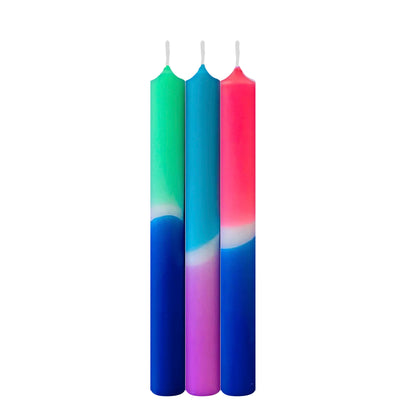 Set aus 3 Dip Dye Neon Kerzen - Forver Tulum - Vandeley