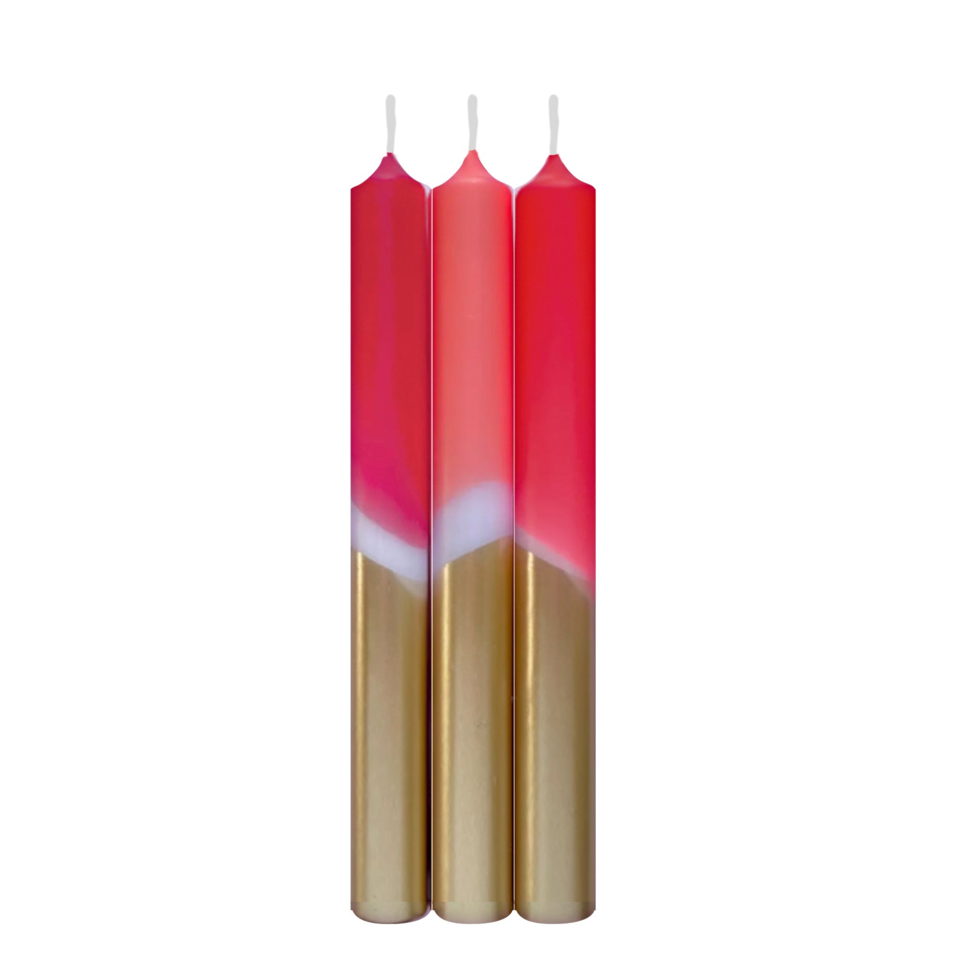 Set aus 3 Dip Dye Neon Kerzen - Indian Summer - Vandeley