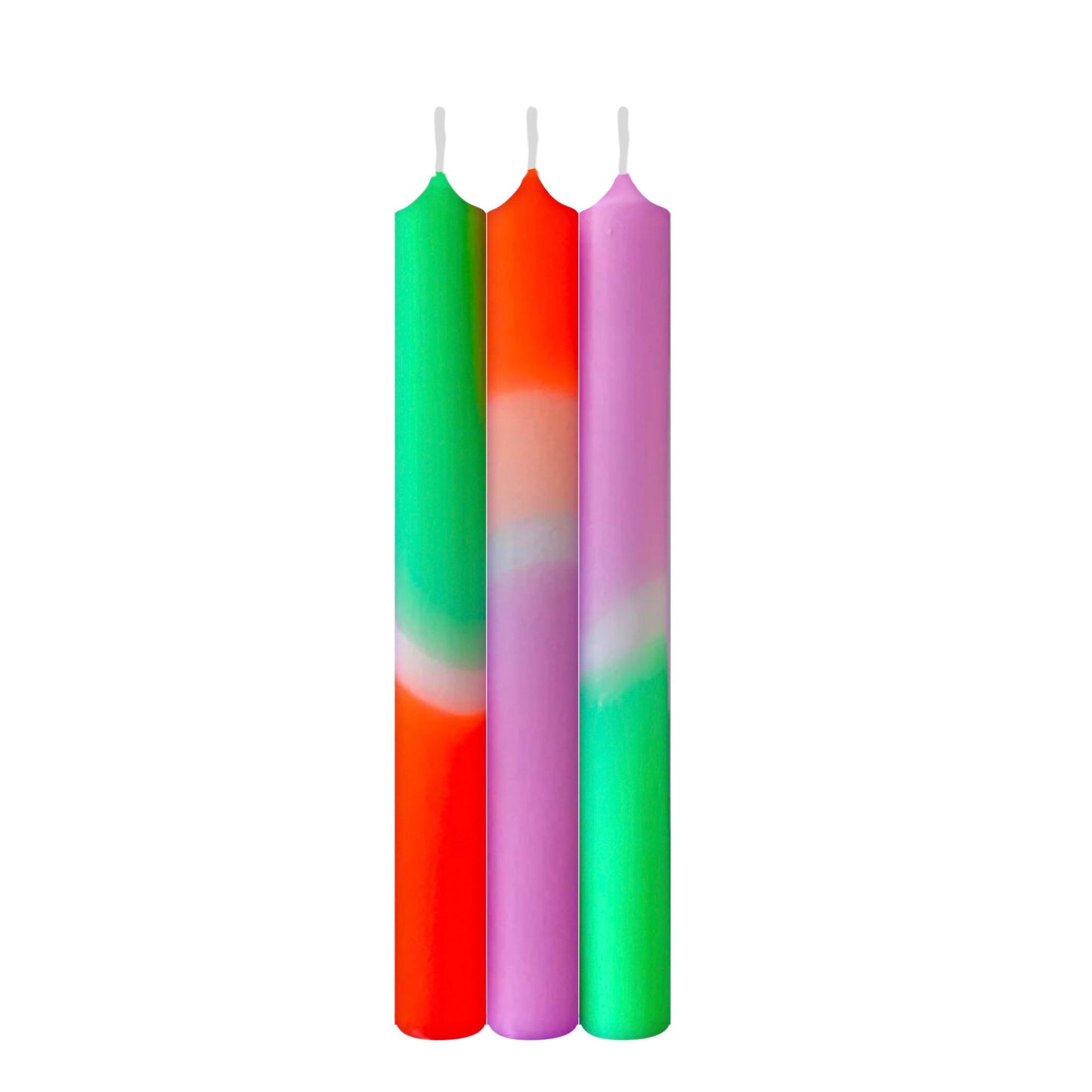 Set aus 3 Dip Dye Neon Kerzen - Surfing Bondi - Vandeley
