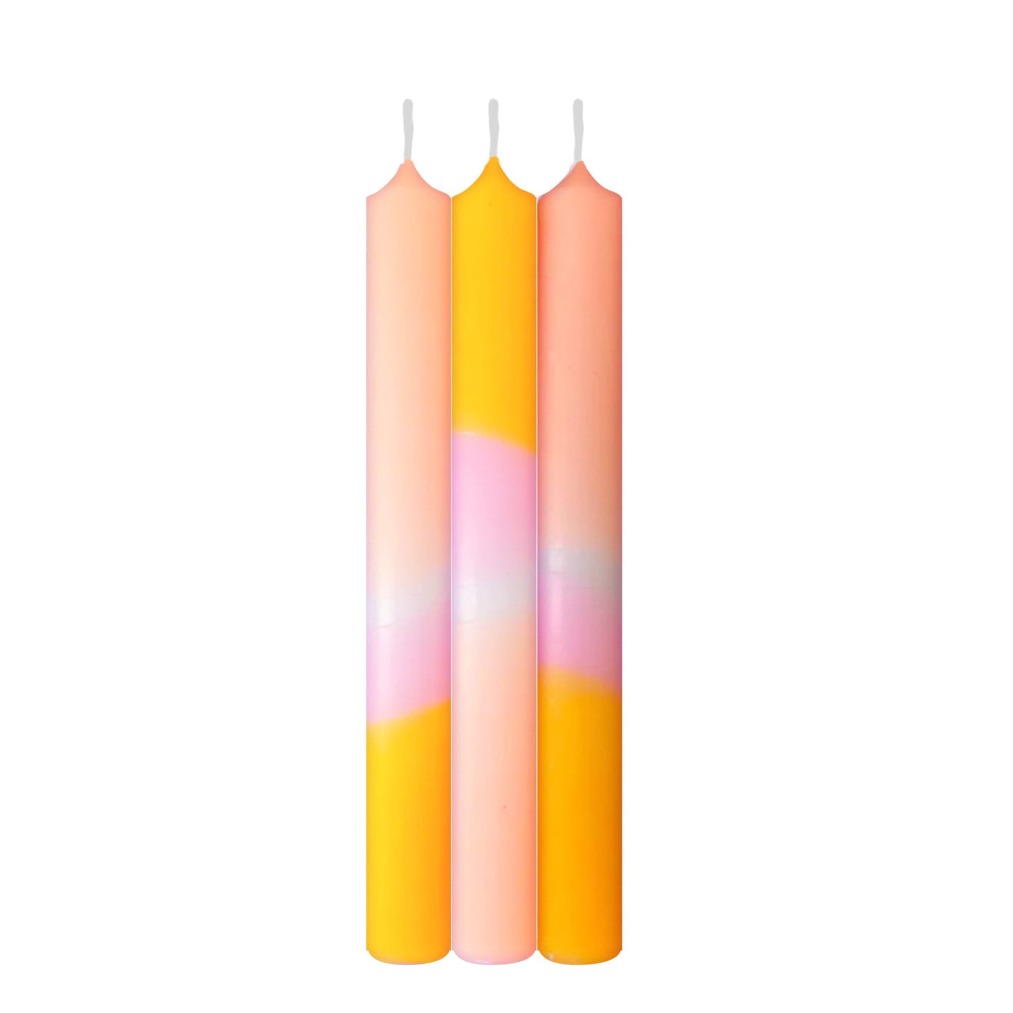 Set aus 3 Dip Dye Neon Kerzen - Valentine Bunny - Vandeley