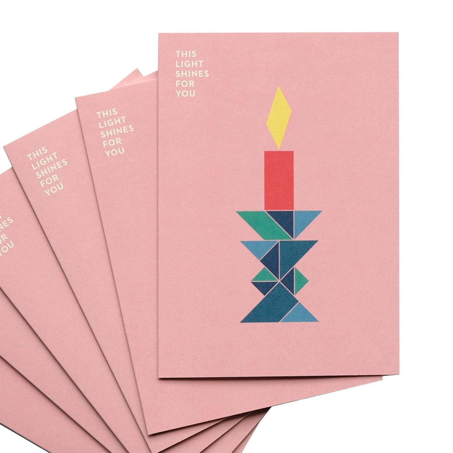 Set aus 5 Grußkarten mit Umschlag - This Light Shines For You - Vandeley