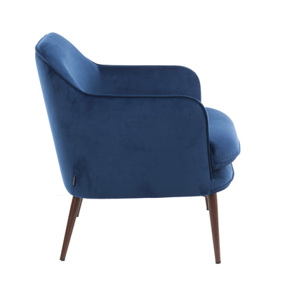Stilvoller und gemütlicher Sessel mit Samtbezug - Blau - Vandeley